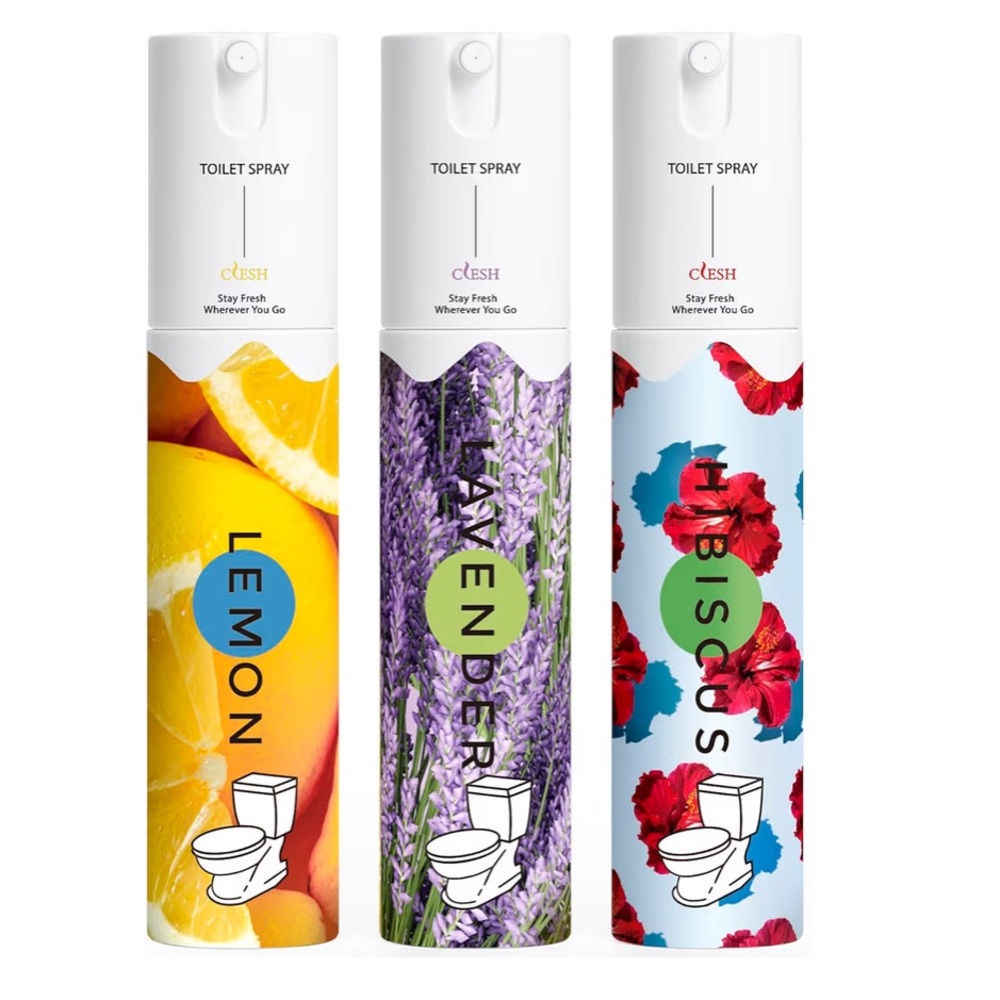 3 Pack Toilet Spray - Hibiscus Lemon Lavender NIB